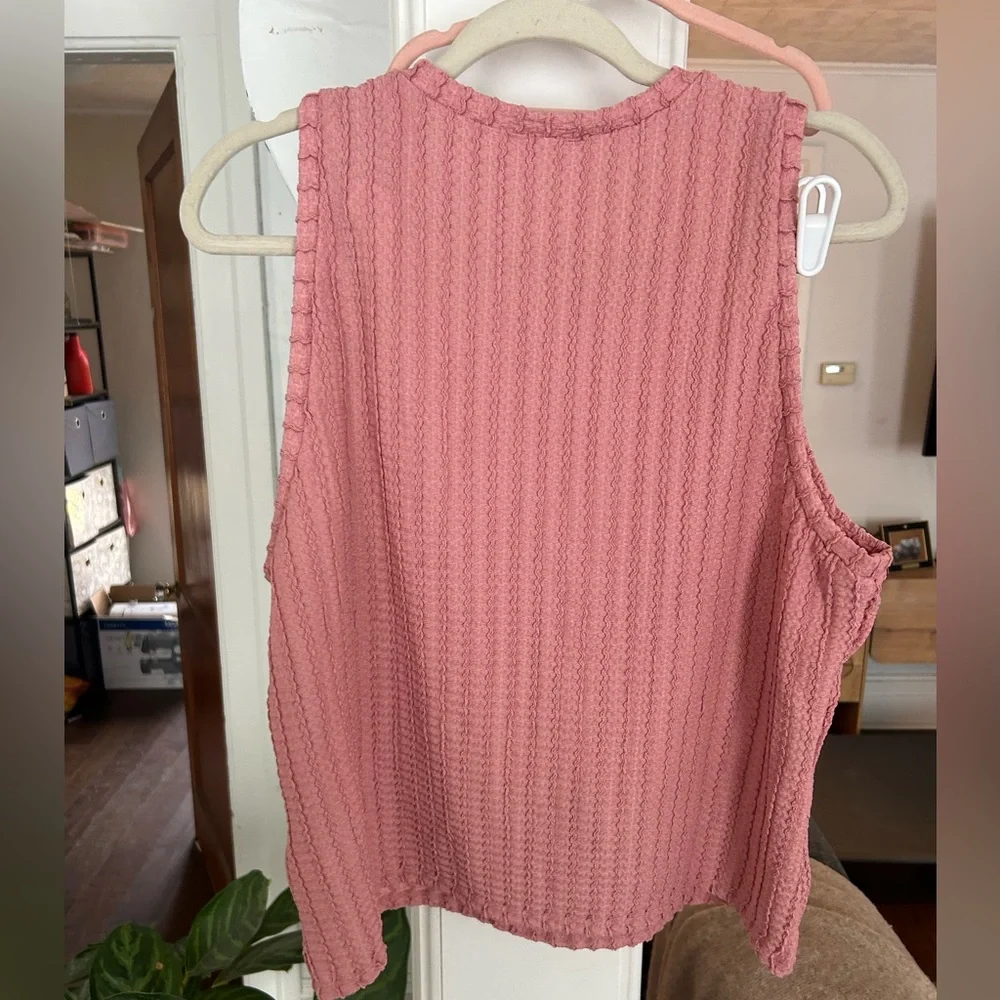 Parker Ribbed Knit Pink Tank Top